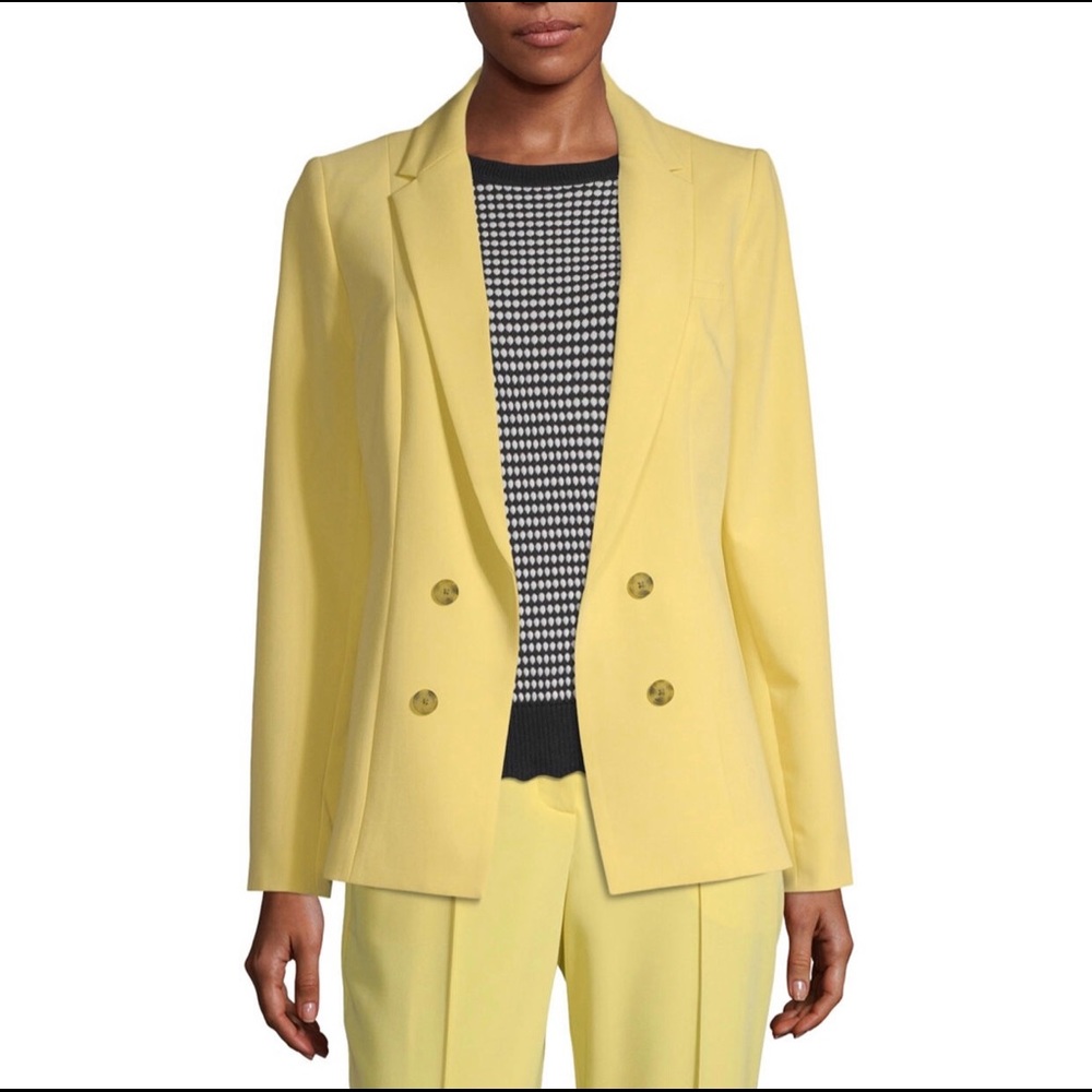 Worthington Yellow Double Breasted Blazer - Tall